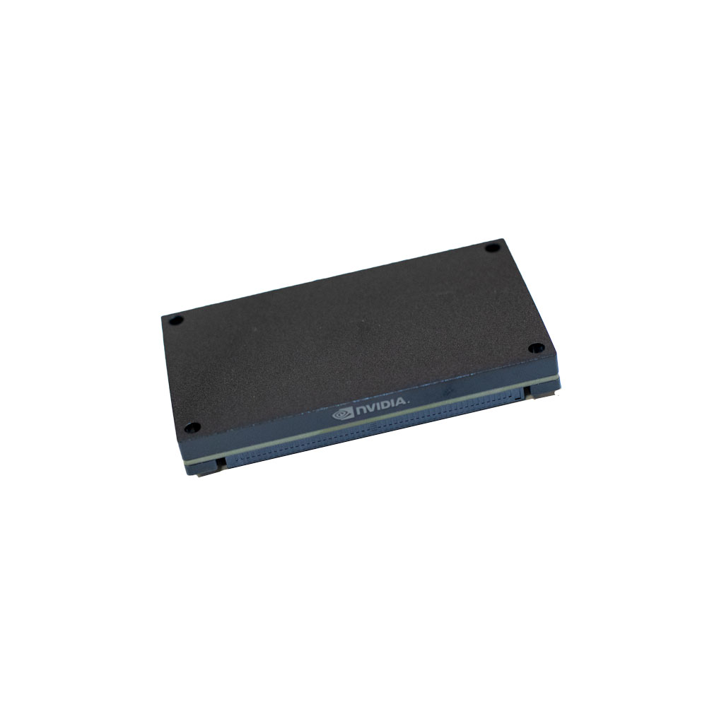 nVidia Jetson TX2 co-processor module for Subnero underwater modems, shown at an angle with its heatsink-covered enclosure