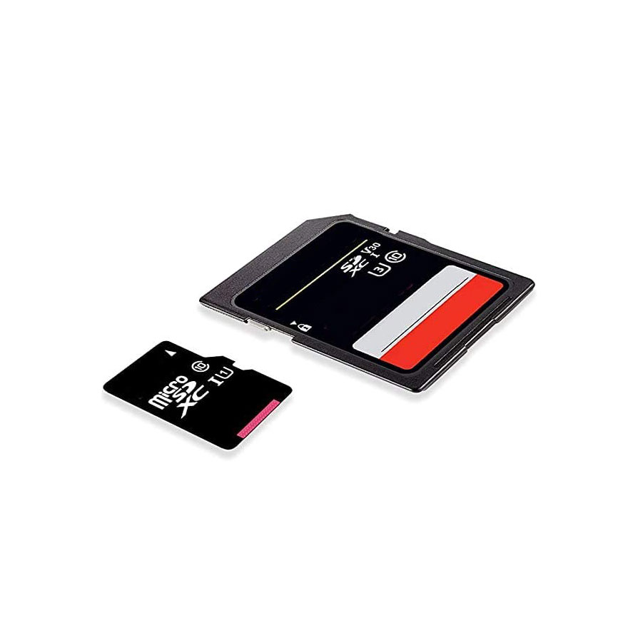 MicroSD memory card with SD adapter used for additional onboard storage in Subnero underwater acoustic smart modems