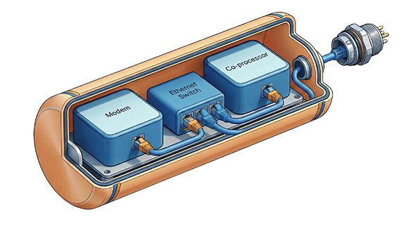 Block diagram of a modem with a co-processor