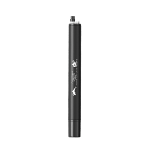 Subnero S1000-N Bronze Edition compact black underwater acoustic modem in upright view, showing its slim cylindrical housing and connector